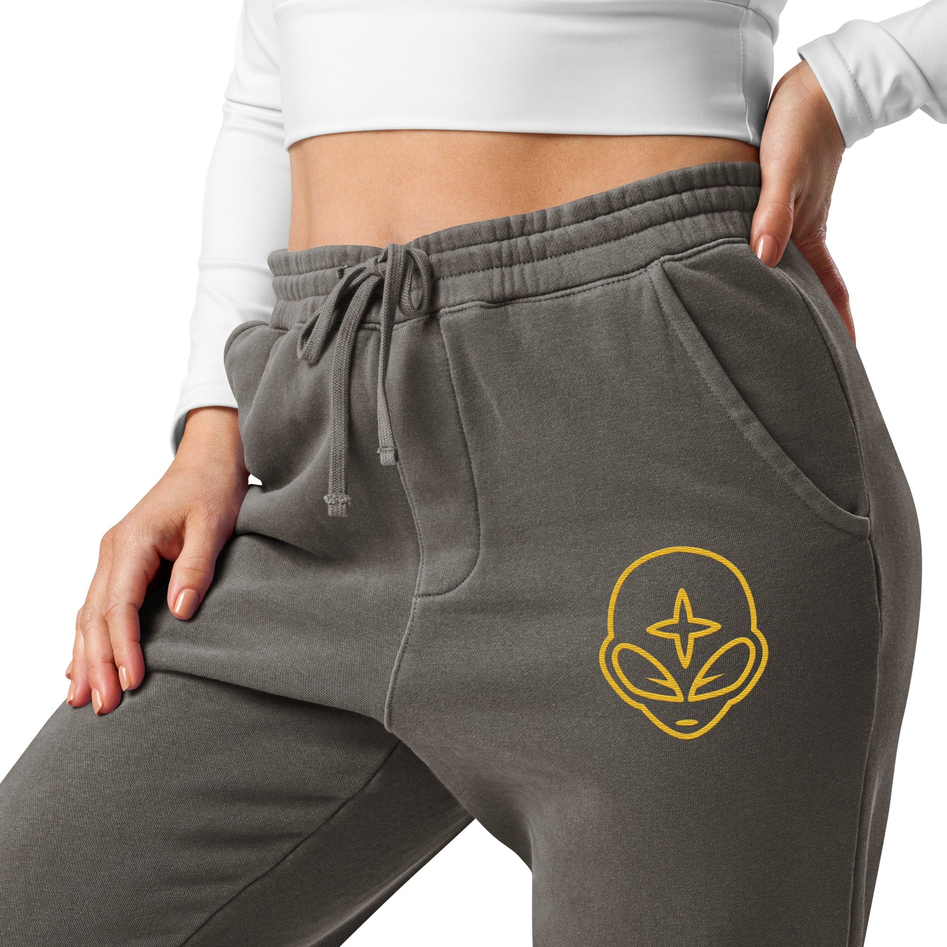 Alien Head pigment - dyed sweatpants - The Crown EmporiumAlien Head pigment - dyed sweatpants