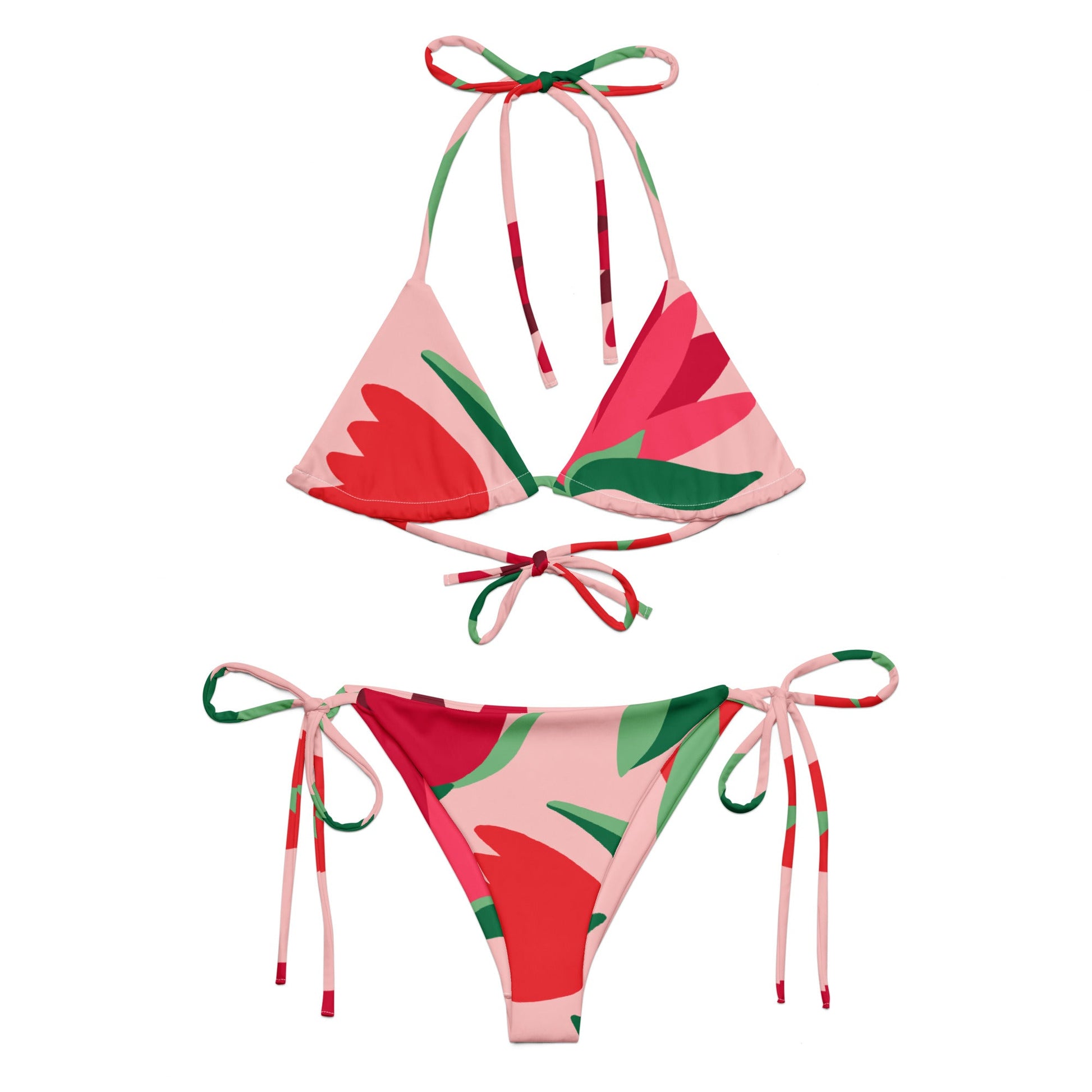 All - over print recycled string bikini - The Crown EmporiumAll - over print recycled string bikini