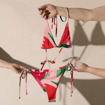 All - over print recycled string bikini - The Crown EmporiumAll - over print recycled string bikini