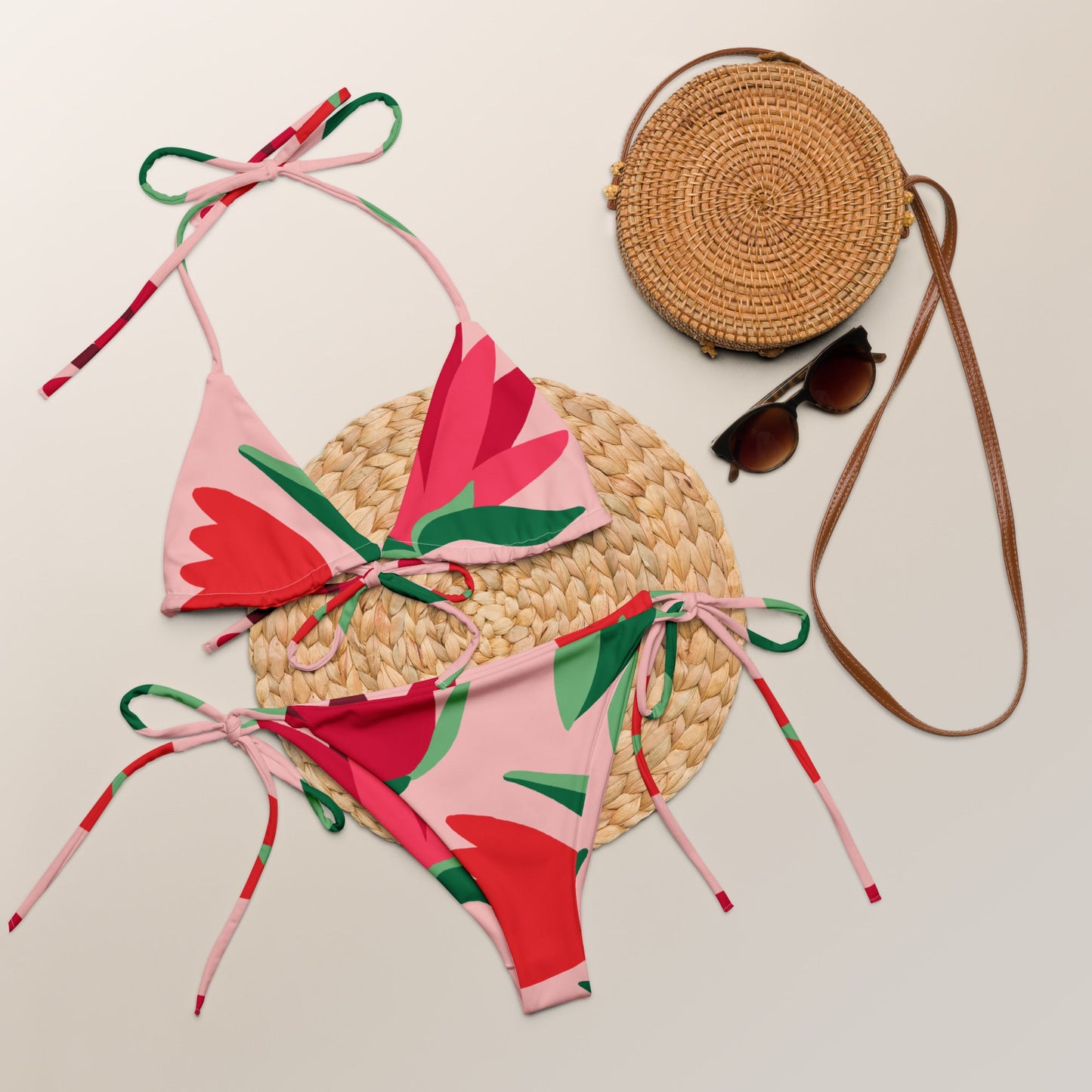 All - over print recycled string bikini - The Crown EmporiumAll - over print recycled string bikini