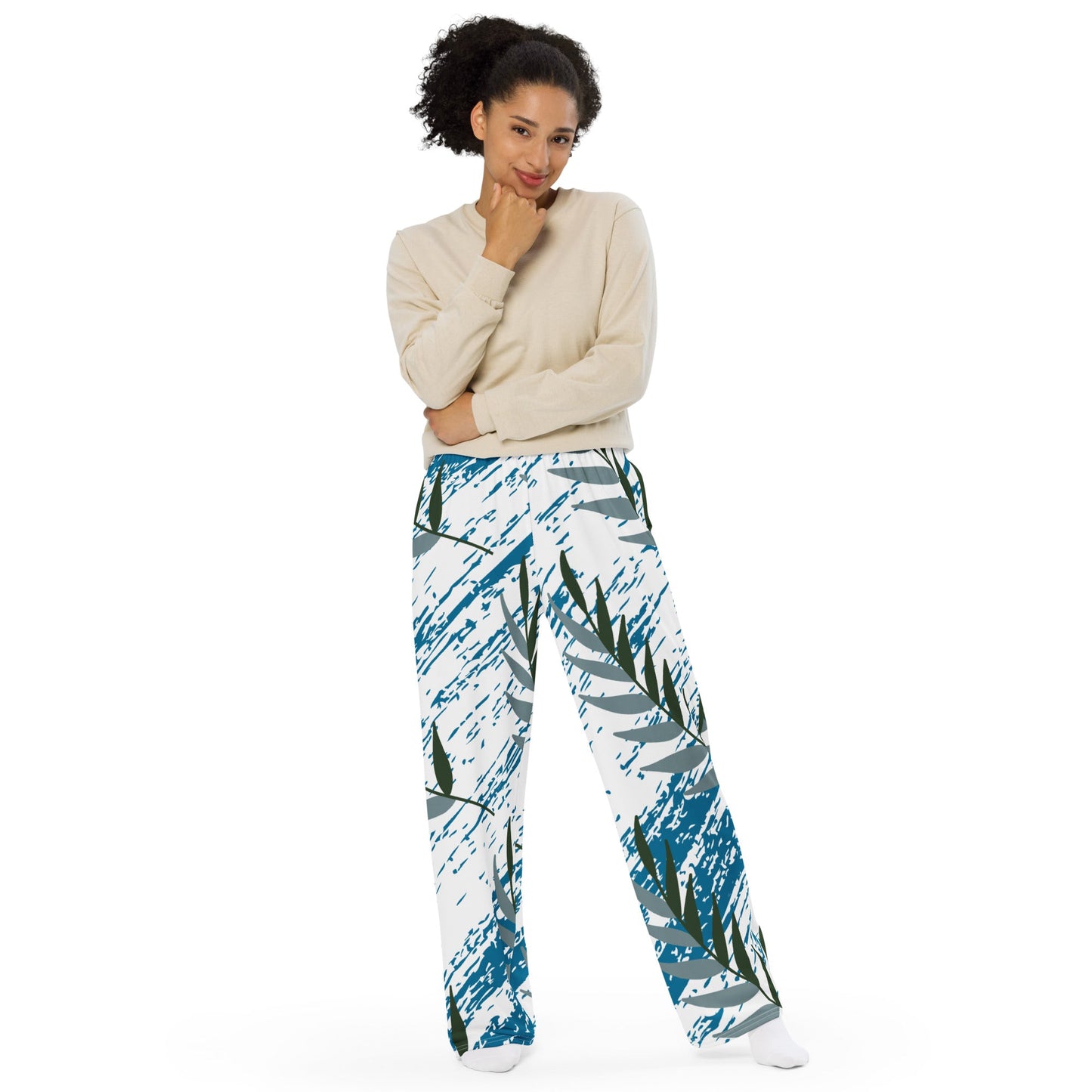 All - over print unisex wide - leg pants - The Crown Emporium All - over print unisex wide - leg pants