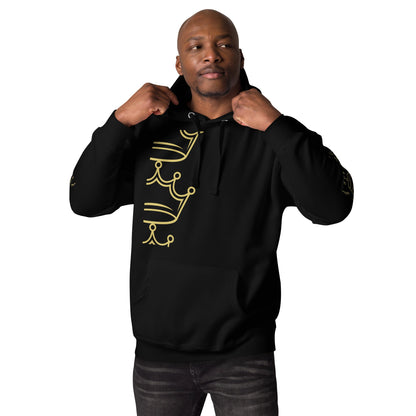 Crowne Black And Gold Unisex Hoodie - The Crown Emporium Crowne Black And Gold Unisex Hoodie