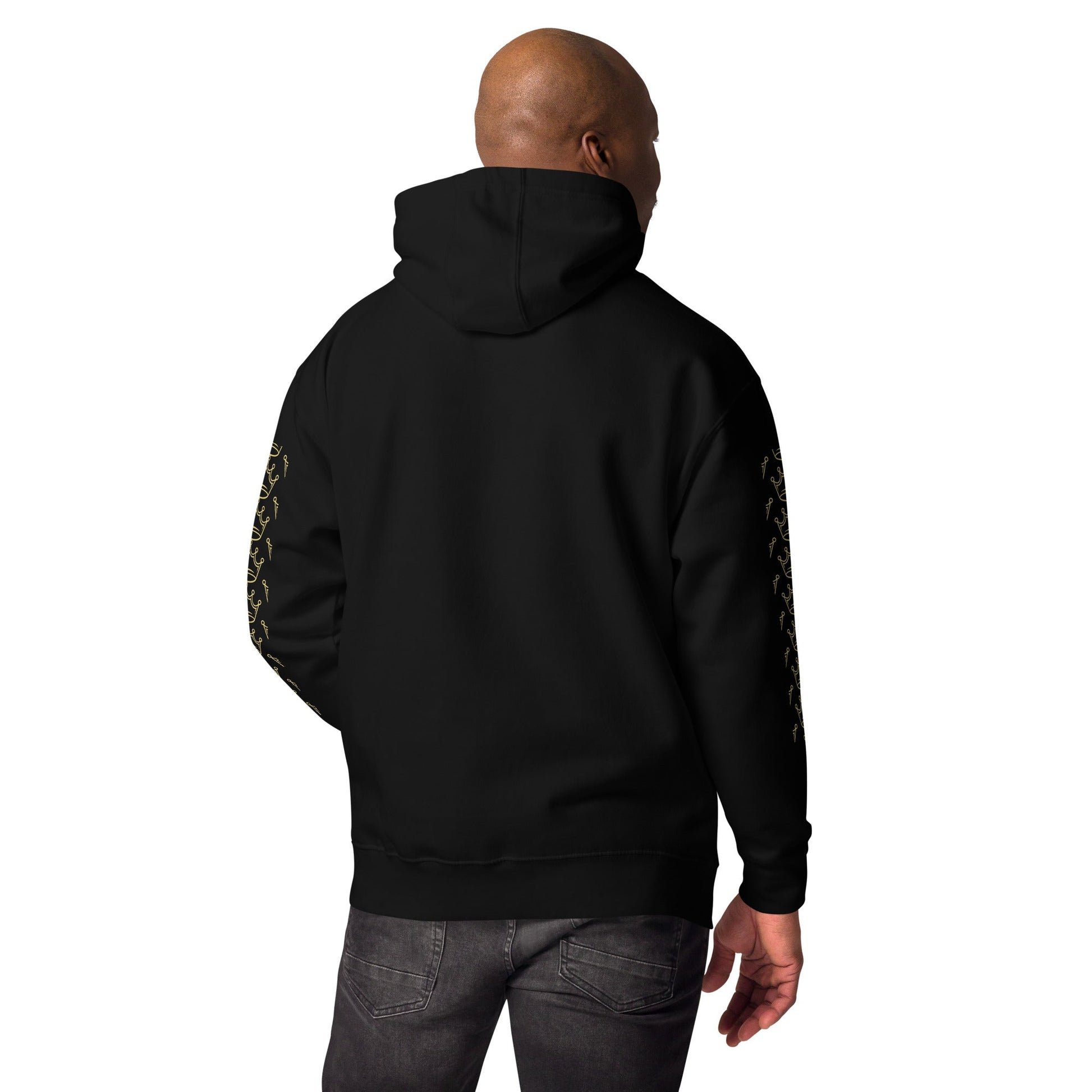 Crowne Black And Gold Unisex Hoodie - The Crown Emporium Crowne Black And Gold Unisex Hoodie