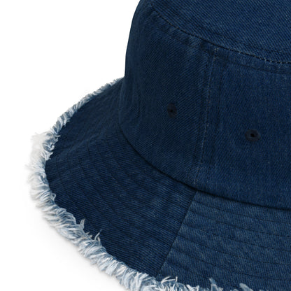 Royal Distressed denim bucket hat - The Crown EmporiumRoyal Distressed denim bucket hat