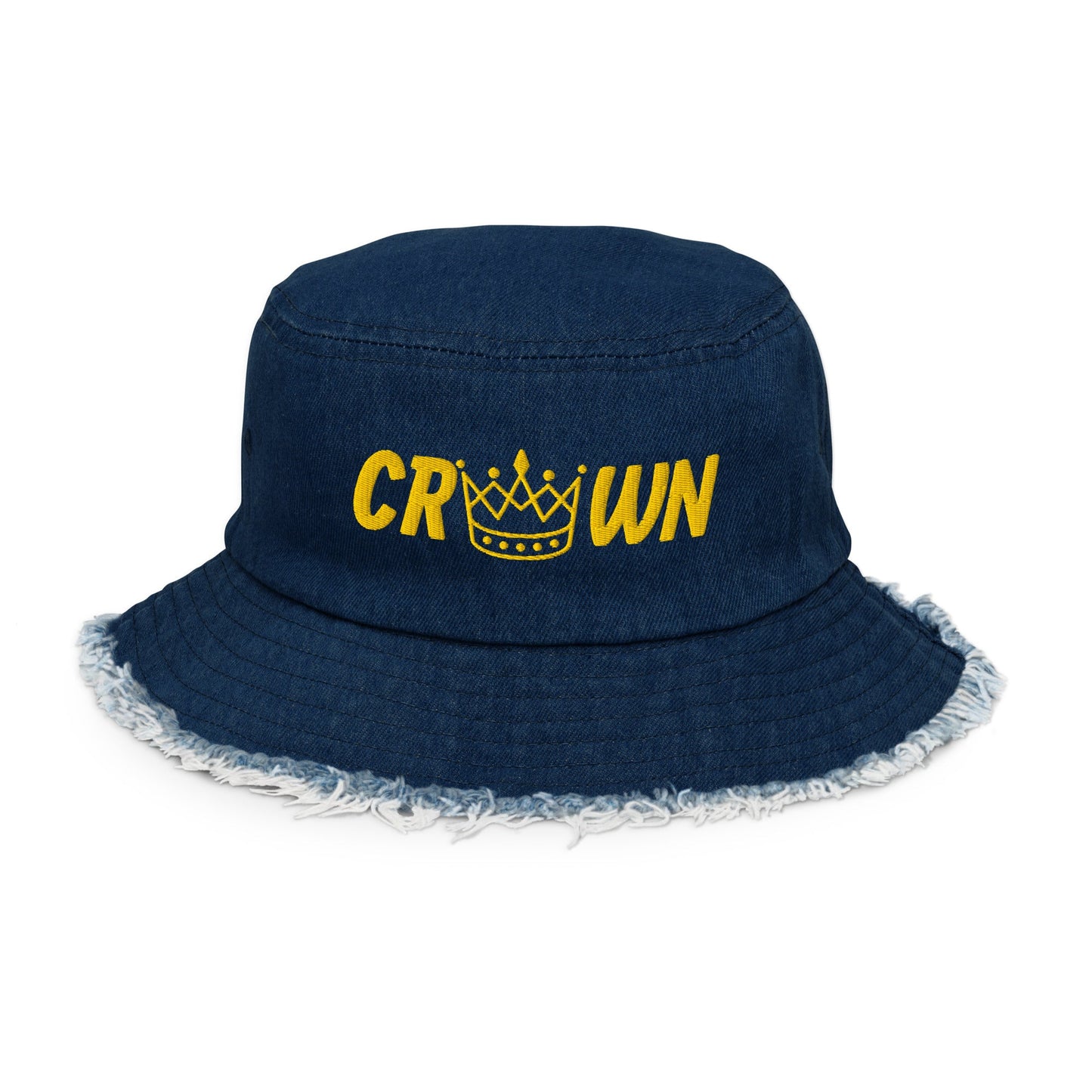 Royal Distressed denim bucket hat - The Crown EmporiumRoyal Distressed denim bucket hat