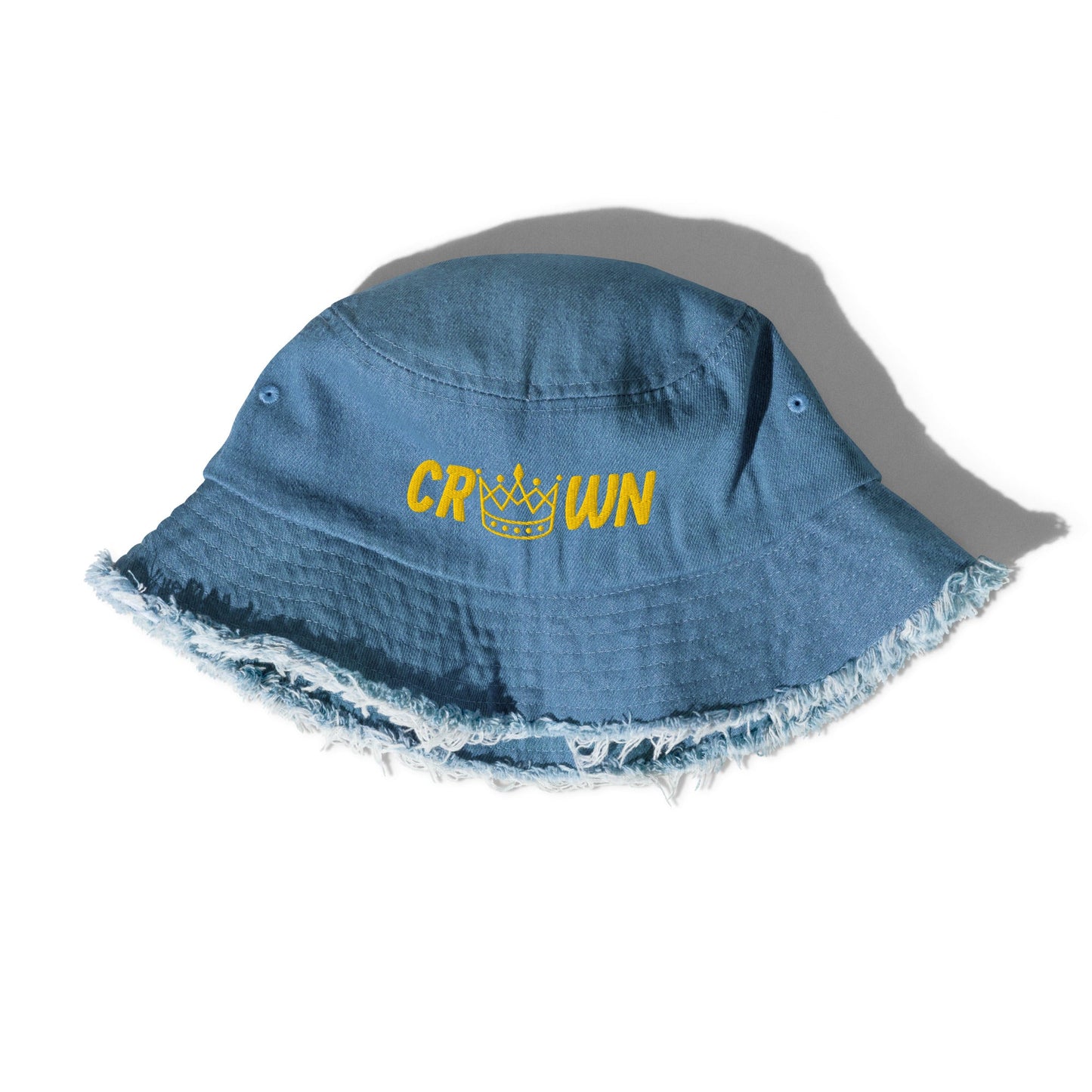 Royal Distressed denim bucket hat - The Crown EmporiumRoyal Distressed denim bucket hat