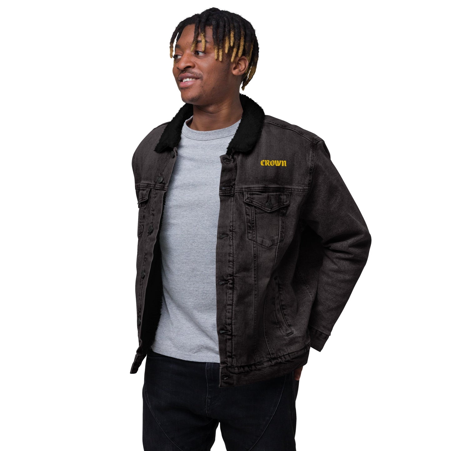 Unisex denim sherpa jacket - The Crown EmporiumUnisex denim sherpa jacket