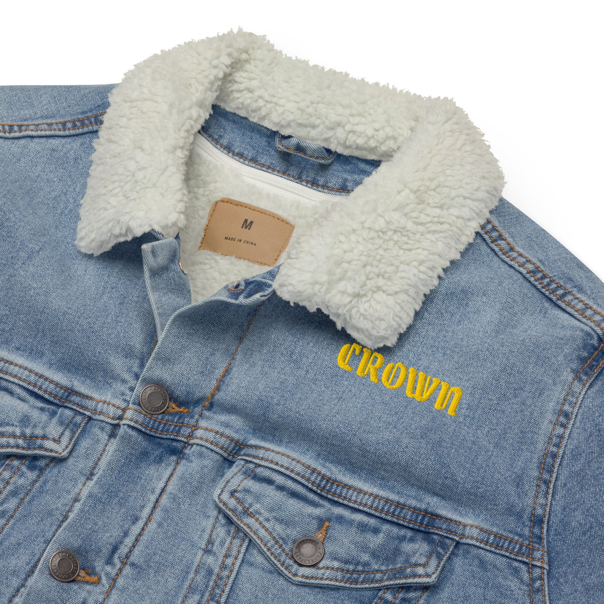 Unisex denim sherpa jacket - The Crown EmporiumUnisex denim sherpa jacket