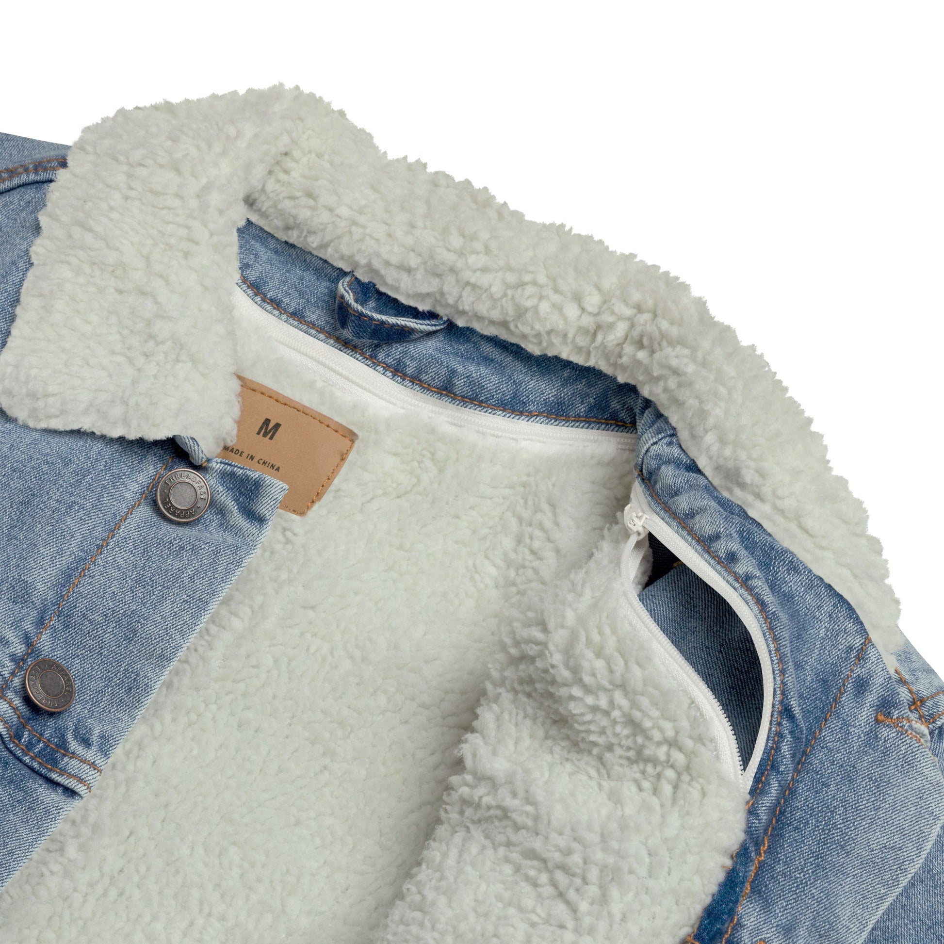 Unisex denim sherpa jacket - The Crown EmporiumUnisex denim sherpa jacket